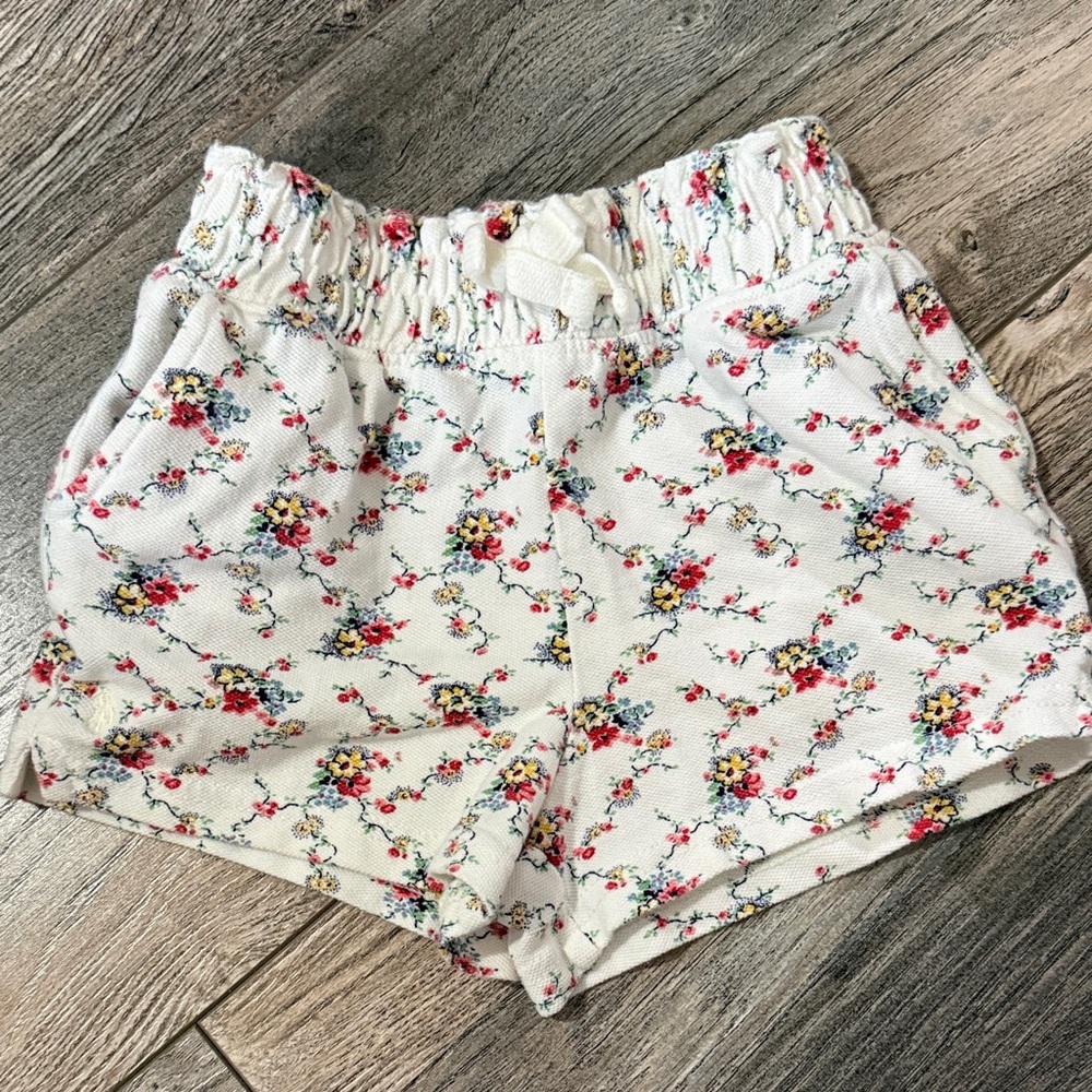 Ralph Lauren White Floral High Waist Shorts